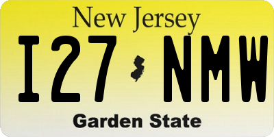 NJ license plate I27NMW