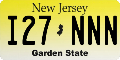 NJ license plate I27NNN
