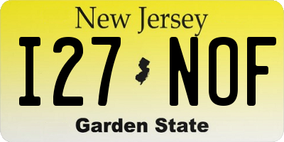 NJ license plate I27NOF
