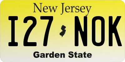 NJ license plate I27NOK