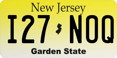 NJ license plate I27NOQ