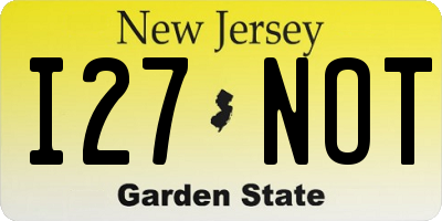NJ license plate I27NOT