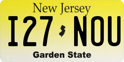 NJ license plate I27NOU
