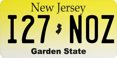 NJ license plate I27NOZ