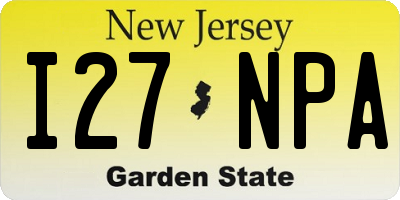 NJ license plate I27NPA