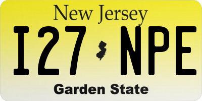 NJ license plate I27NPE