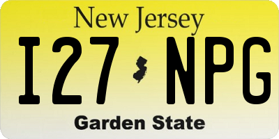 NJ license plate I27NPG