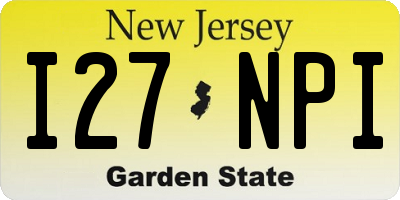 NJ license plate I27NPI