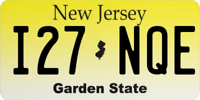NJ license plate I27NQE