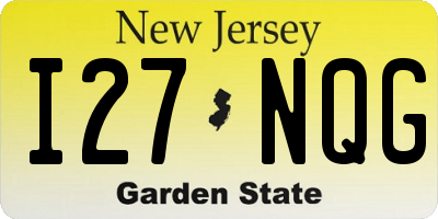NJ license plate I27NQG