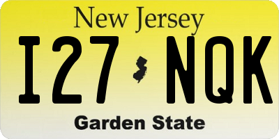 NJ license plate I27NQK