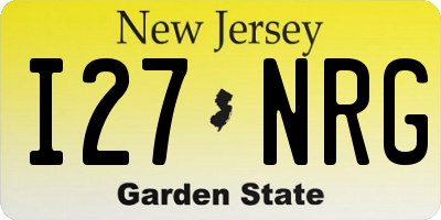 NJ license plate I27NRG
