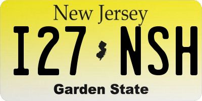 NJ license plate I27NSH
