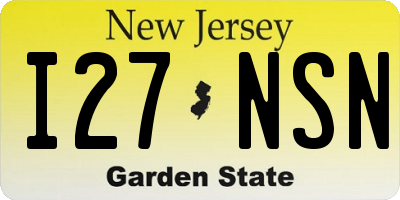 NJ license plate I27NSN