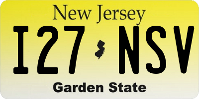 NJ license plate I27NSV