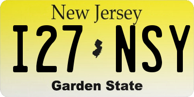 NJ license plate I27NSY