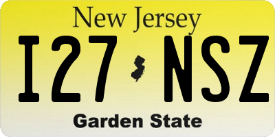 NJ license plate I27NSZ