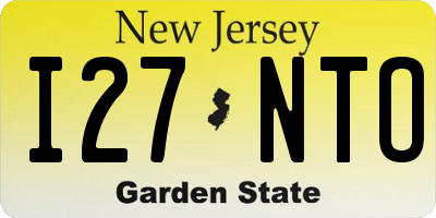 NJ license plate I27NTO