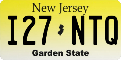 NJ license plate I27NTQ