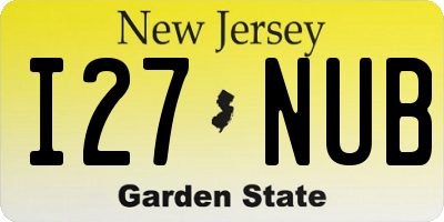 NJ license plate I27NUB