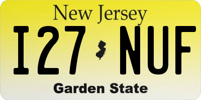 NJ license plate I27NUF