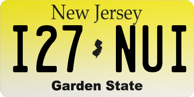 NJ license plate I27NUI