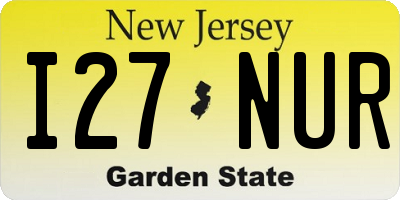 NJ license plate I27NUR