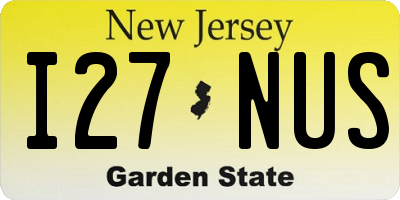 NJ license plate I27NUS
