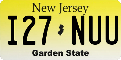NJ license plate I27NUU