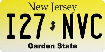 NJ license plate I27NVC