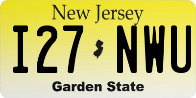 NJ license plate I27NWU