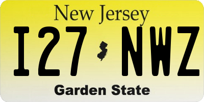 NJ license plate I27NWZ