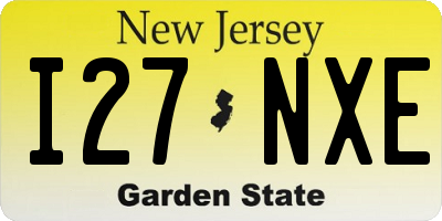 NJ license plate I27NXE