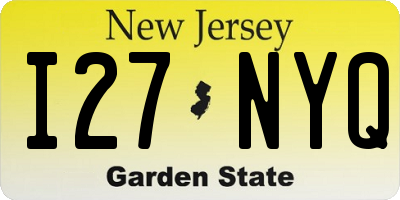 NJ license plate I27NYQ