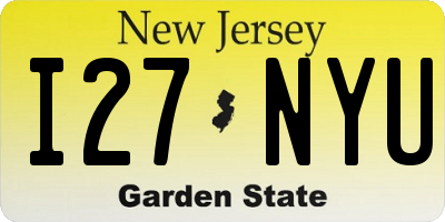 NJ license plate I27NYU