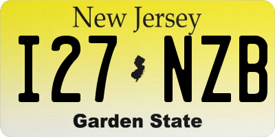 NJ license plate I27NZB