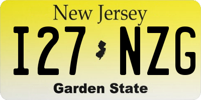 NJ license plate I27NZG