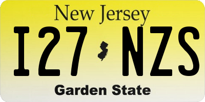 NJ license plate I27NZS