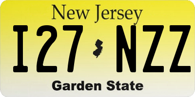 NJ license plate I27NZZ