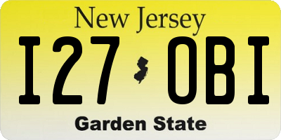 NJ license plate I27OBI