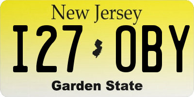 NJ license plate I27OBY