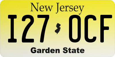 NJ license plate I27OCF