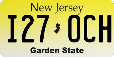 NJ license plate I27OCH