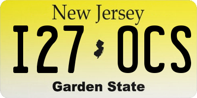 NJ license plate I27OCS