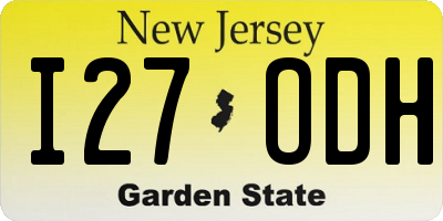 NJ license plate I27ODH