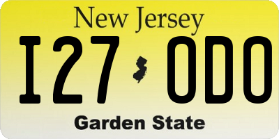 NJ license plate I27ODO