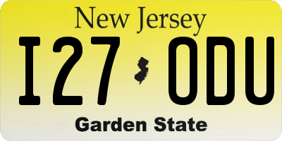 NJ license plate I27ODU