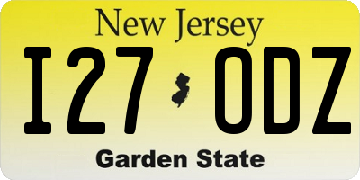 NJ license plate I27ODZ