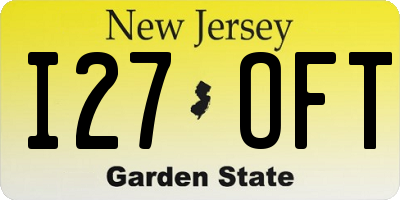 NJ license plate I27OFT