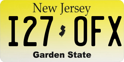 NJ license plate I27OFX